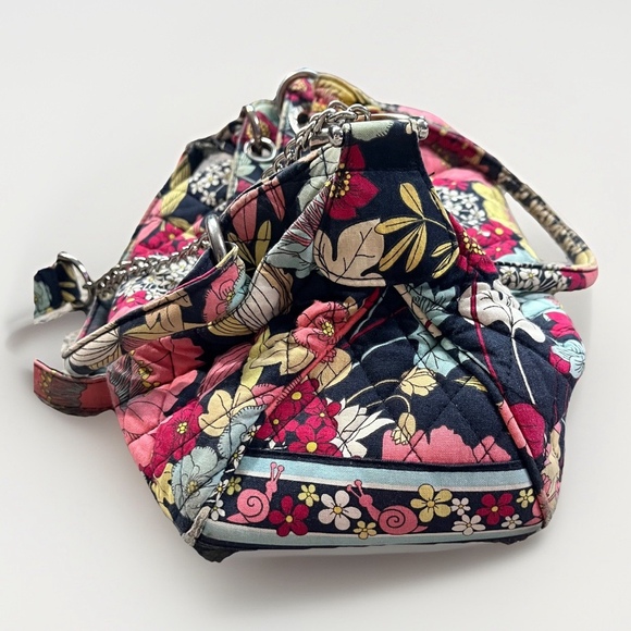 Vera Bradley Happy Snails Quilted Satchel Floral Shoulder Chain Bag Cottagecore - Picture 6 of 11